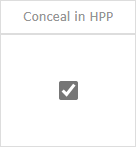 Medication event column header and checkbox for Conceal in HPP - Concealed